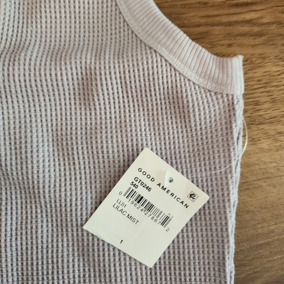 Good American Women's Lilac Mist Thermal 90s Tank Top - Picture 3 of 5